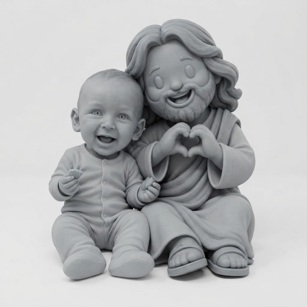 Baby and Jesus Figurine free 3D printable STL