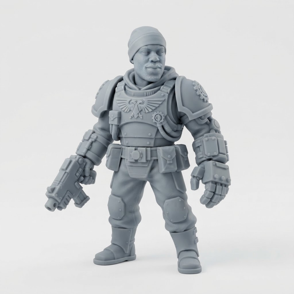 Custom Warhammer 40K Guardsman Figurine free 3D printable STL