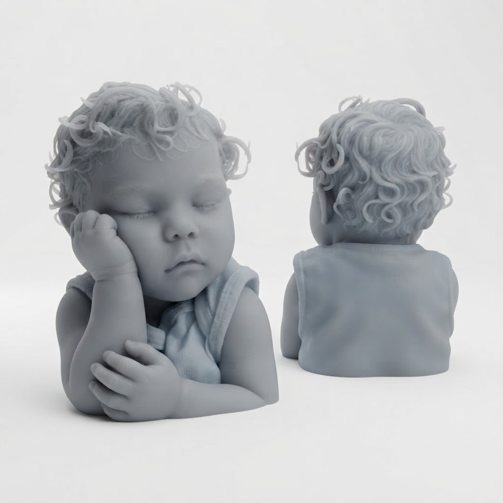 Sleeping Toddler Bust free 3D printable STL