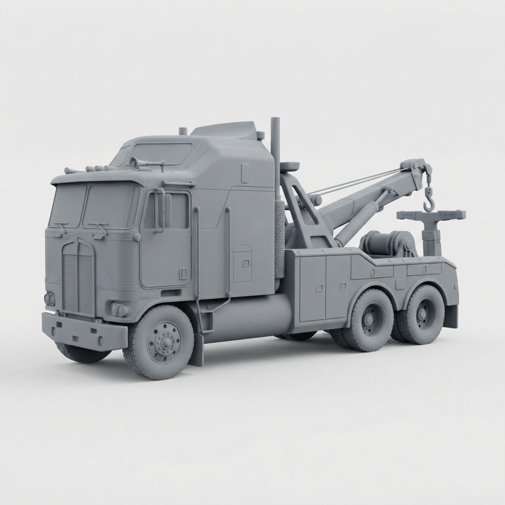 American Wrecker Truck Model free 3D printable STL