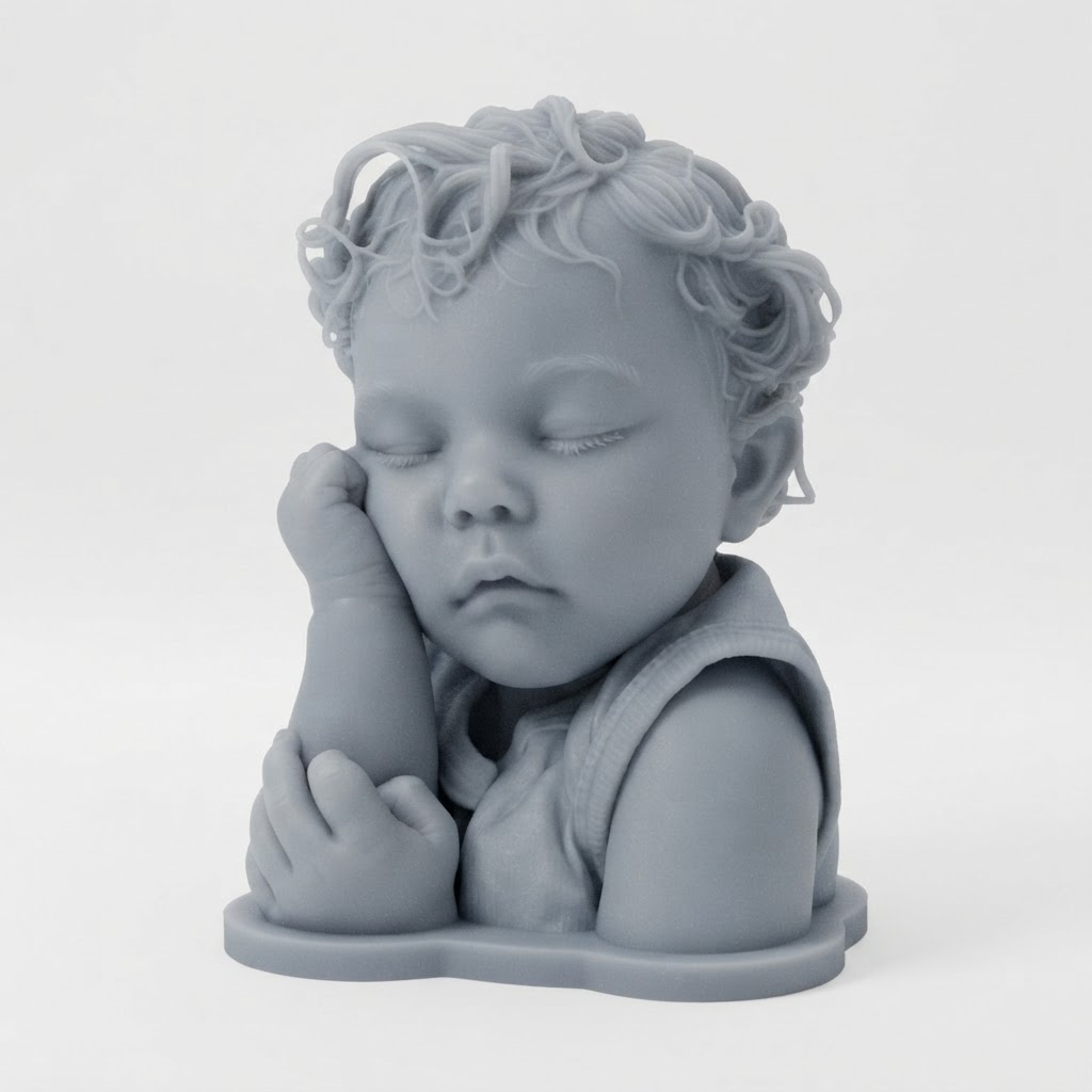 Sleeping Boy Bust free 3D printable STL