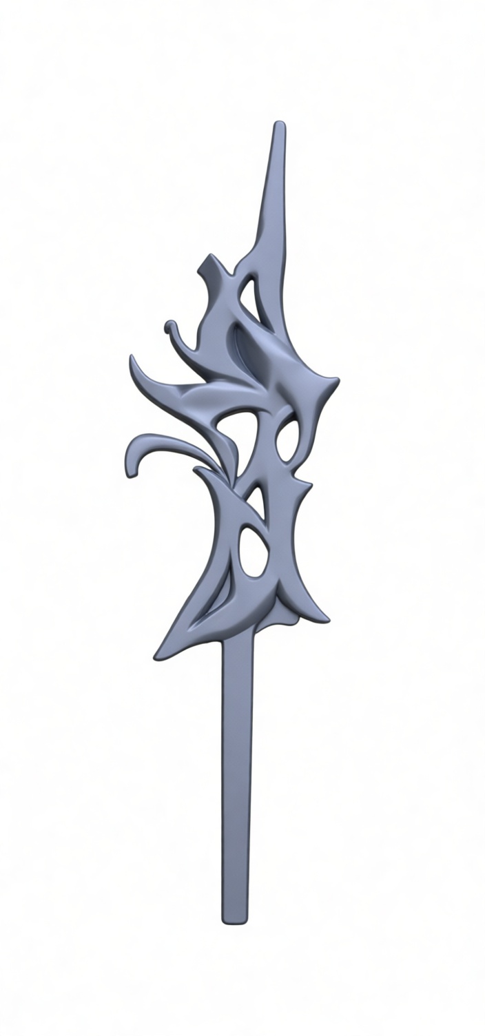 Abstract Flame Hairpin free 3D printable STL