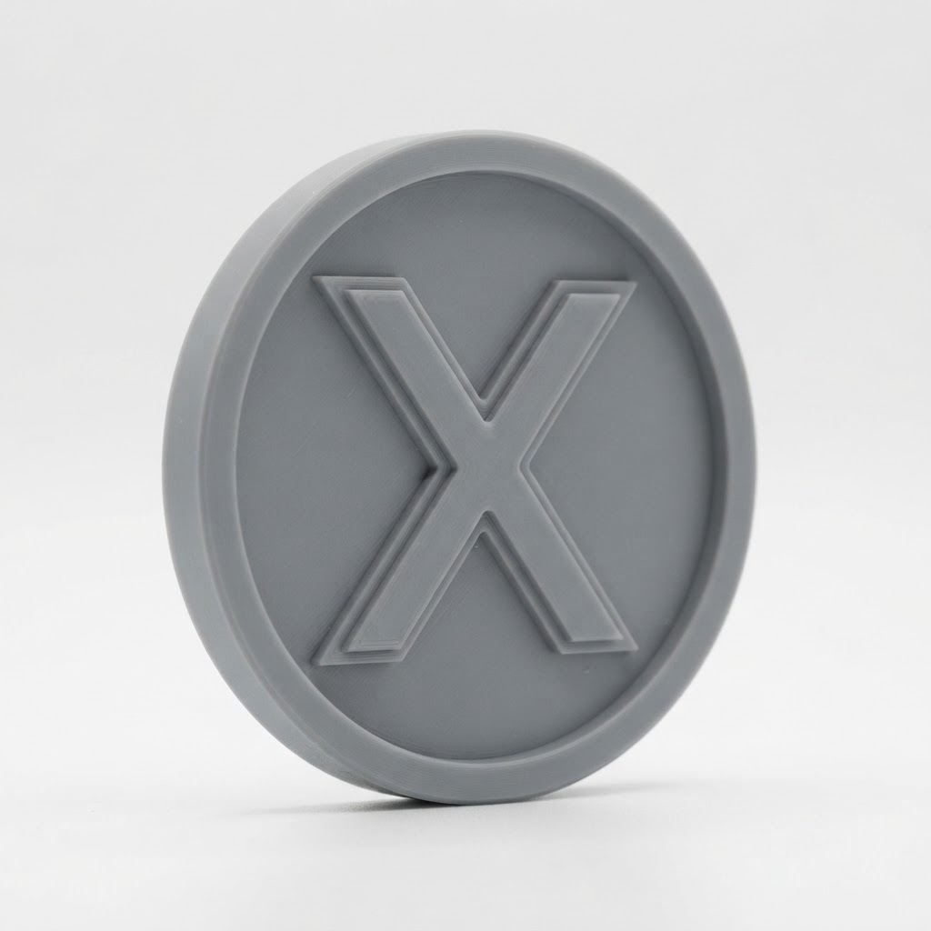 X Mark Coin Model free 3D printable STL