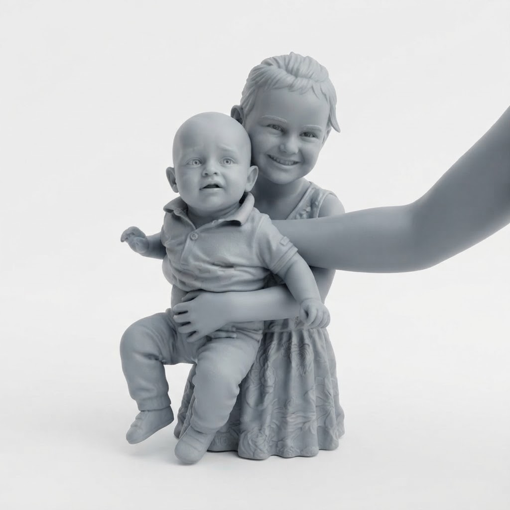 Sibling Duo Figurine free 3D printable STL