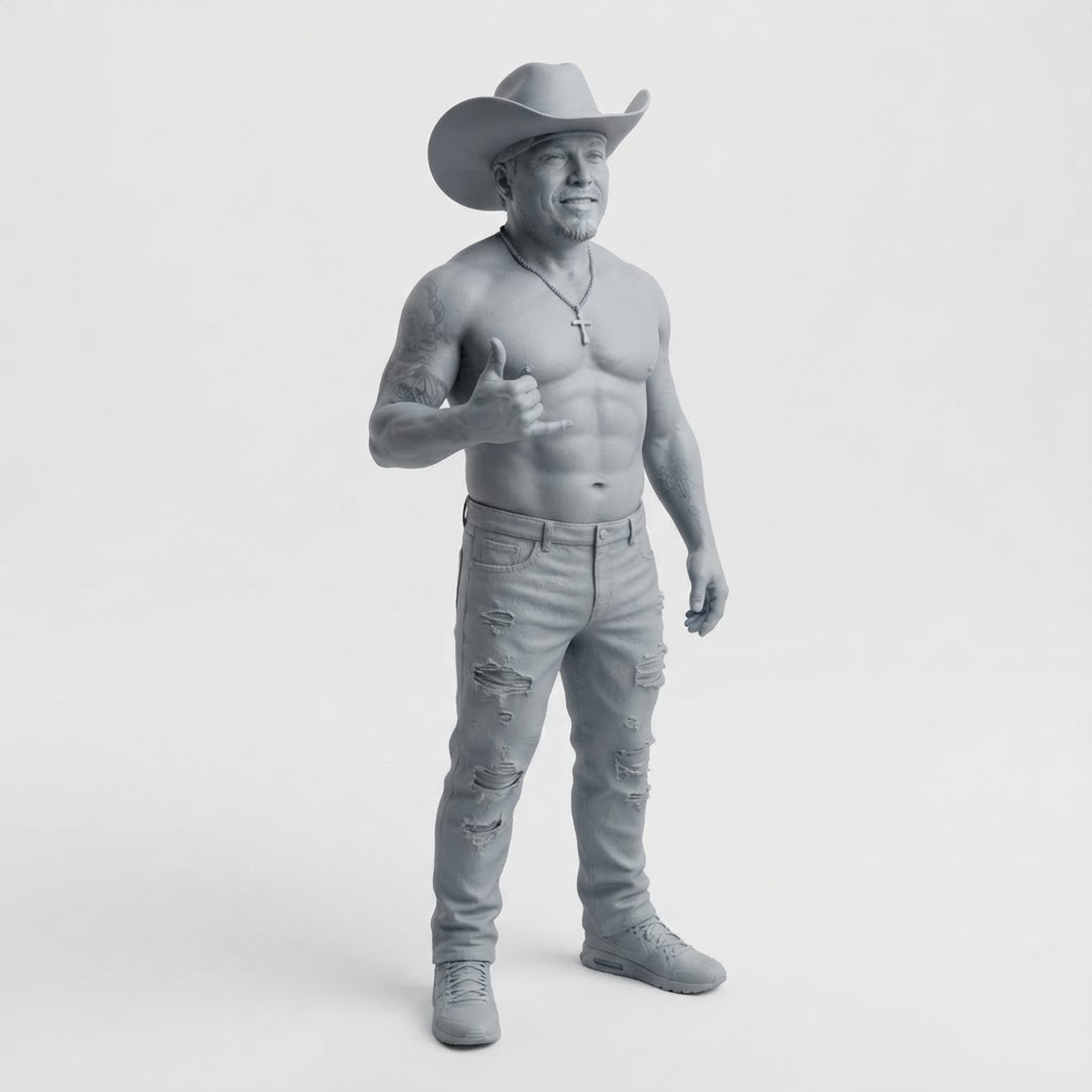 Buff Cowboy Figurine free 3D printable STL