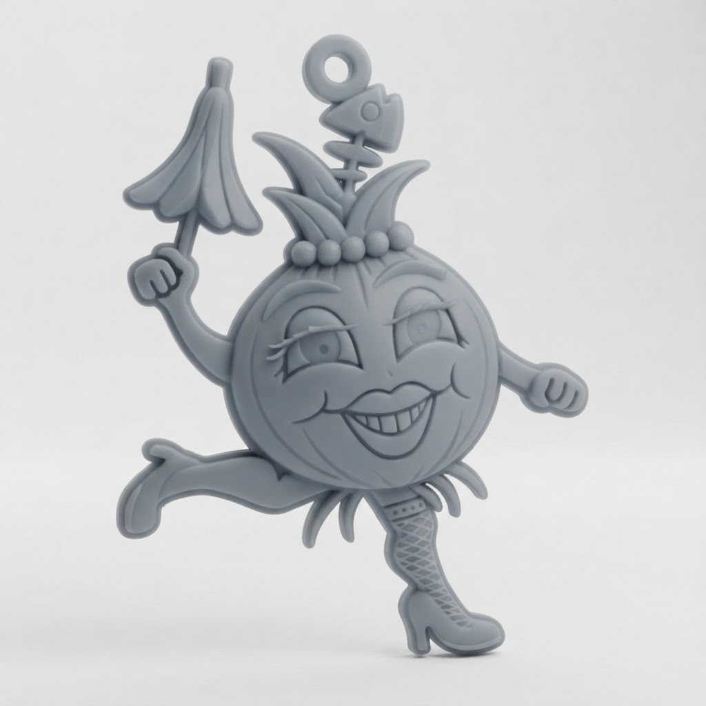 Onion Character Keychain free 3D printable STL