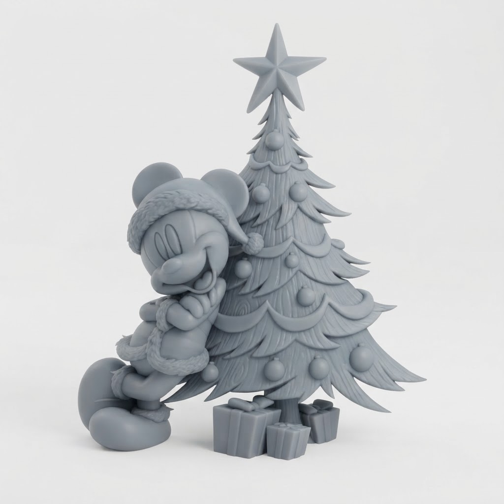 Mickey Mouse Christmas Figurine free 3D printable STL