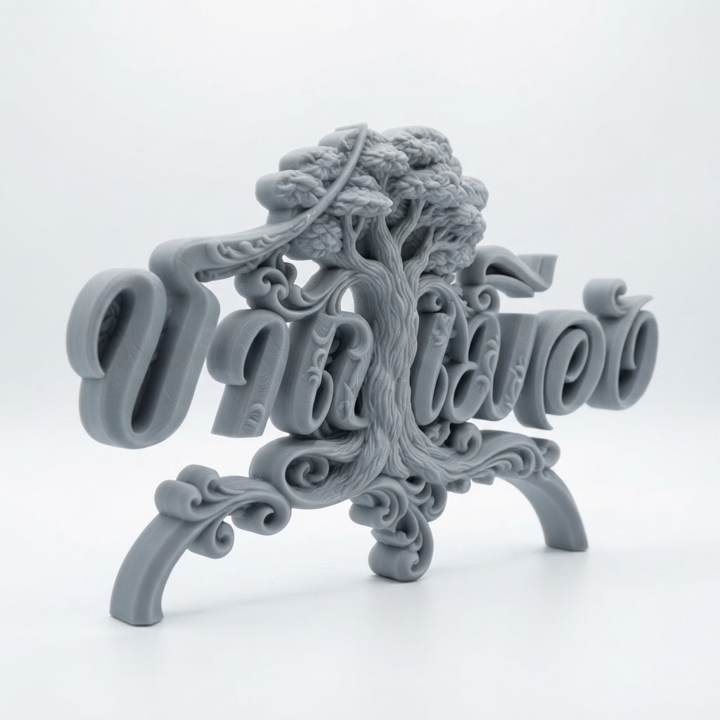 Tree Name Sign Figurine free 3D printable STL