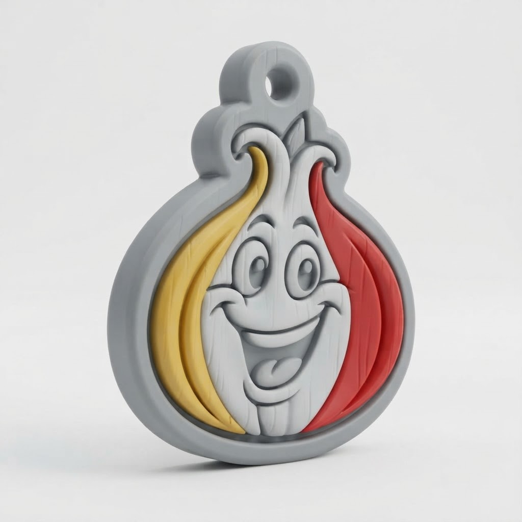 Smiling Onion Keychain free 3D printable STL