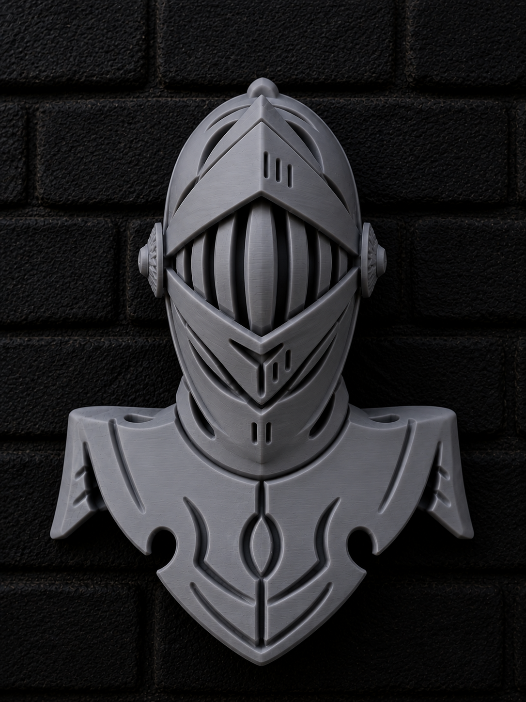 Medieval Knight Helmet Bust printed by Maker 9E45