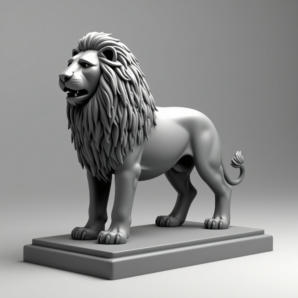 Majestic Lion Sculpture free 3D printable STL