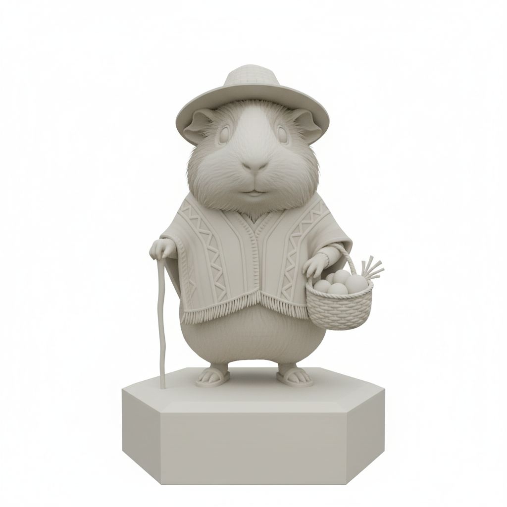 Guinea Pig Farmer Sculpture free 3D printable STL
