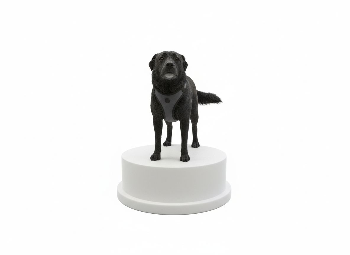 Realistic Black Dog Model free 3D printable STL