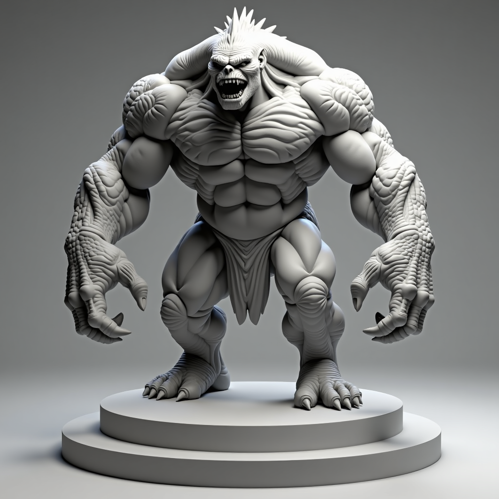 Muscular Monster Figure free 3D printable STL