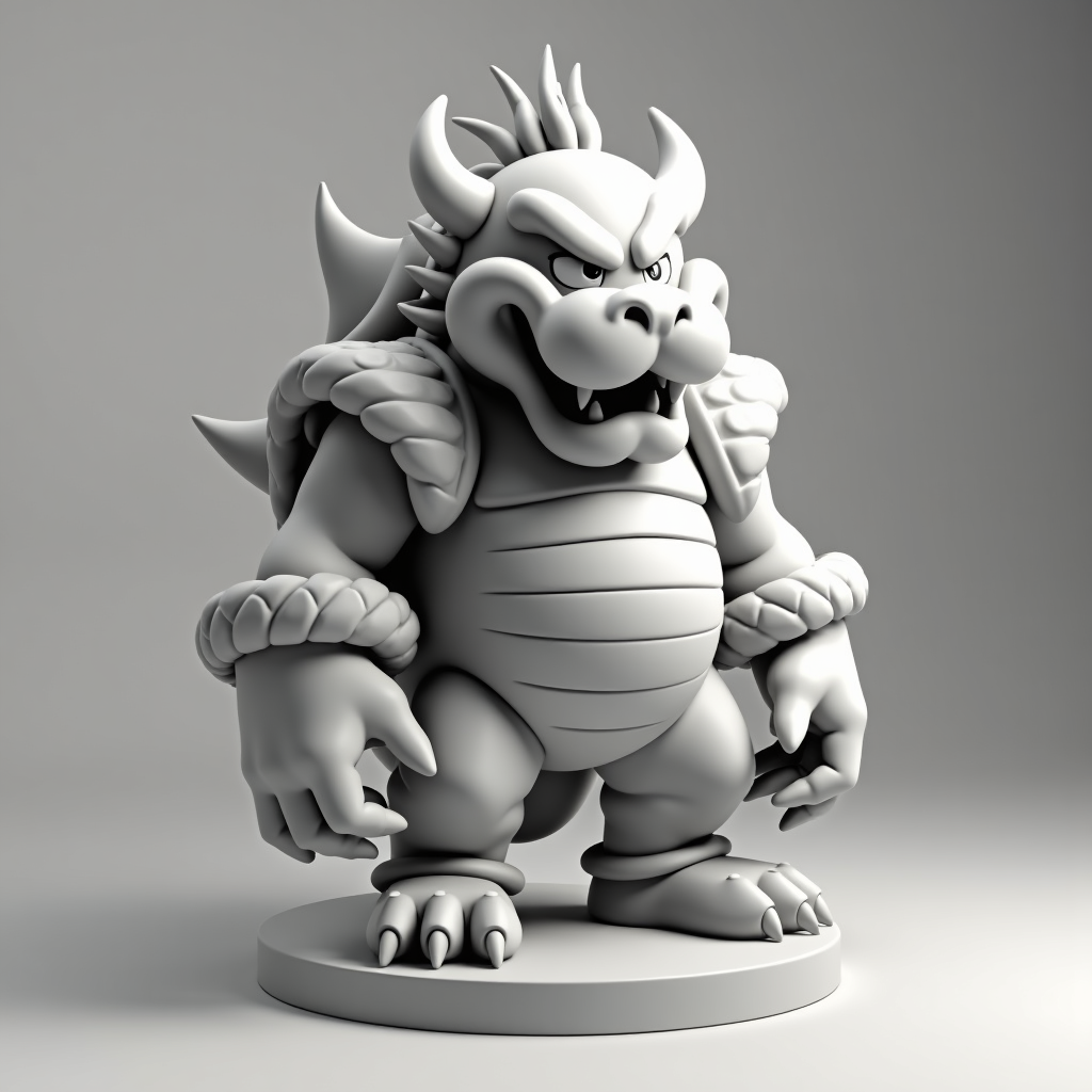 Bowser Figure Model free 3D printable STL