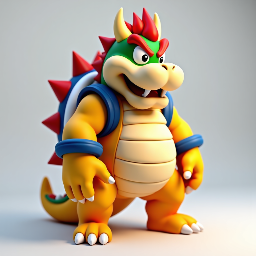 Colorful Bowser Figure free 3D printable STL