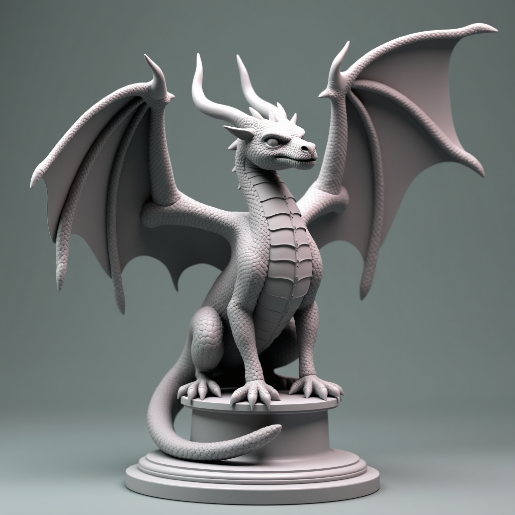Winged Dragon Sculpture free 3D printable STL