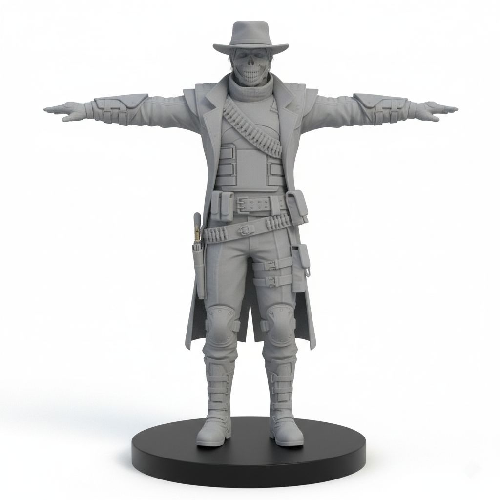Cowboy Skeleton Figure free 3D printable STL