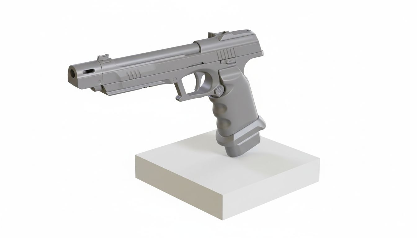 Realistic 3D Pistol Model free 3D printable STL