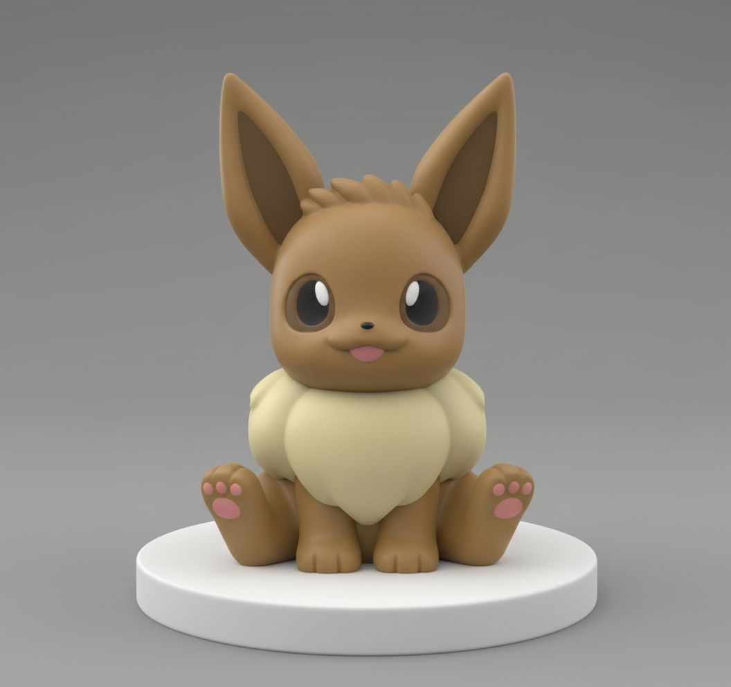 Cute Eevee Figurine free 3D printable STL