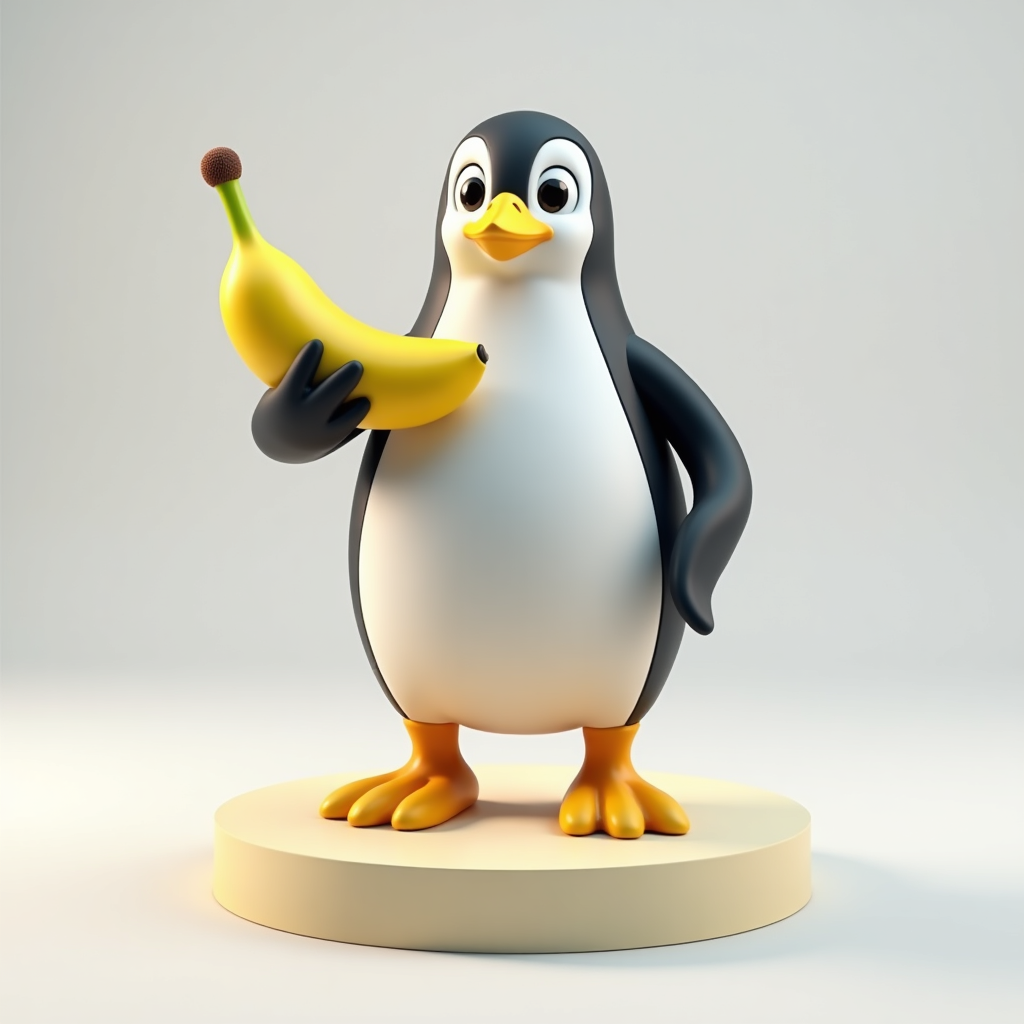 Penguin with a Banana free 3D printable STL