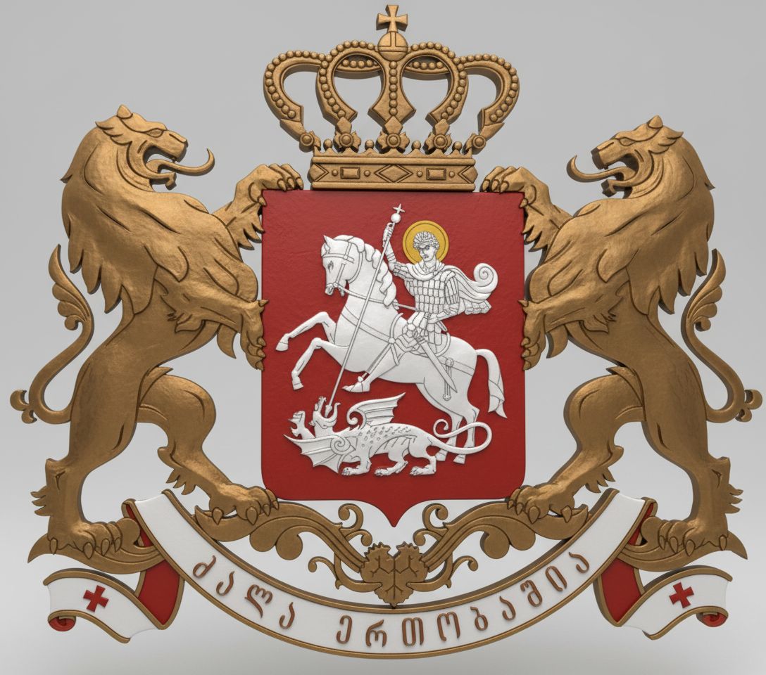 Georgian Crest Design free 3D printable STL