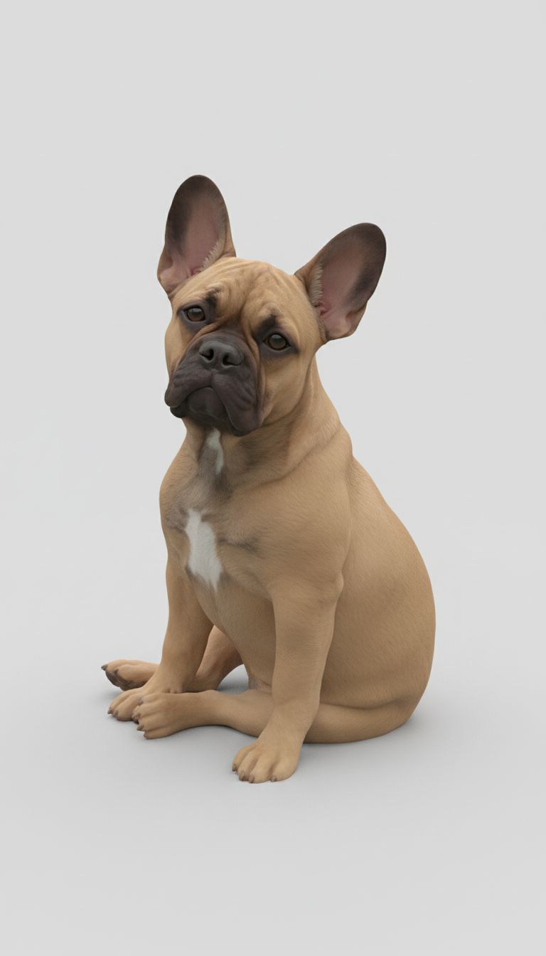 Realistic French Bulldog Model free 3D printable STL