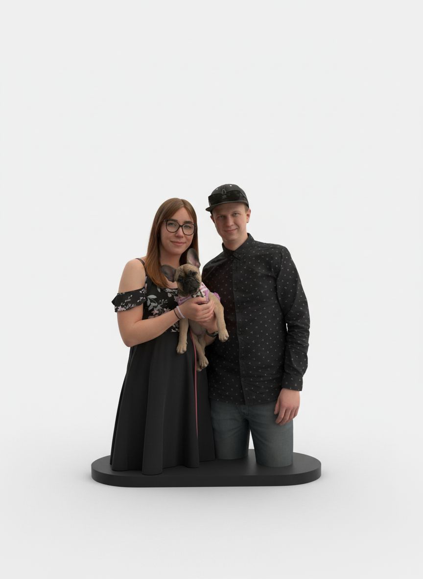 Couple with Dog Model free 3D printable STL