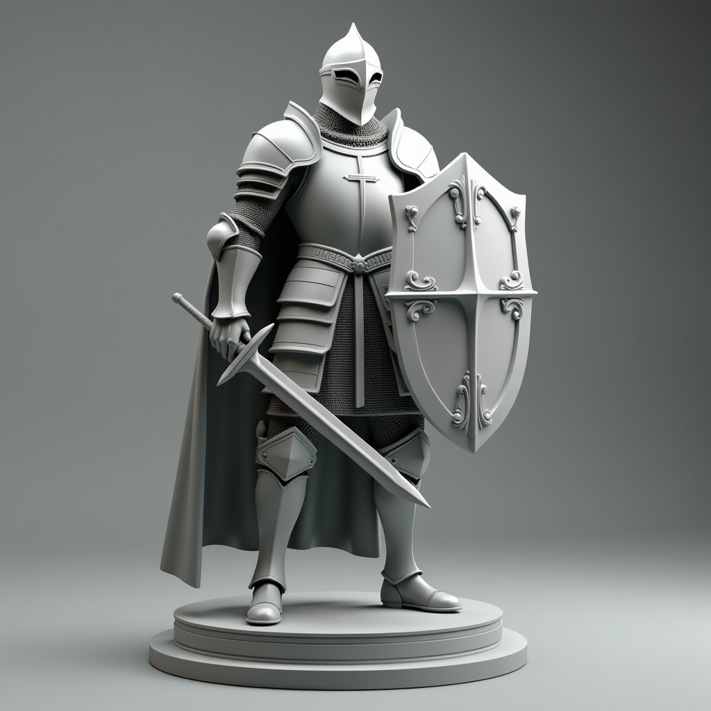 Heroic Knight Sculpture free 3D printable STL