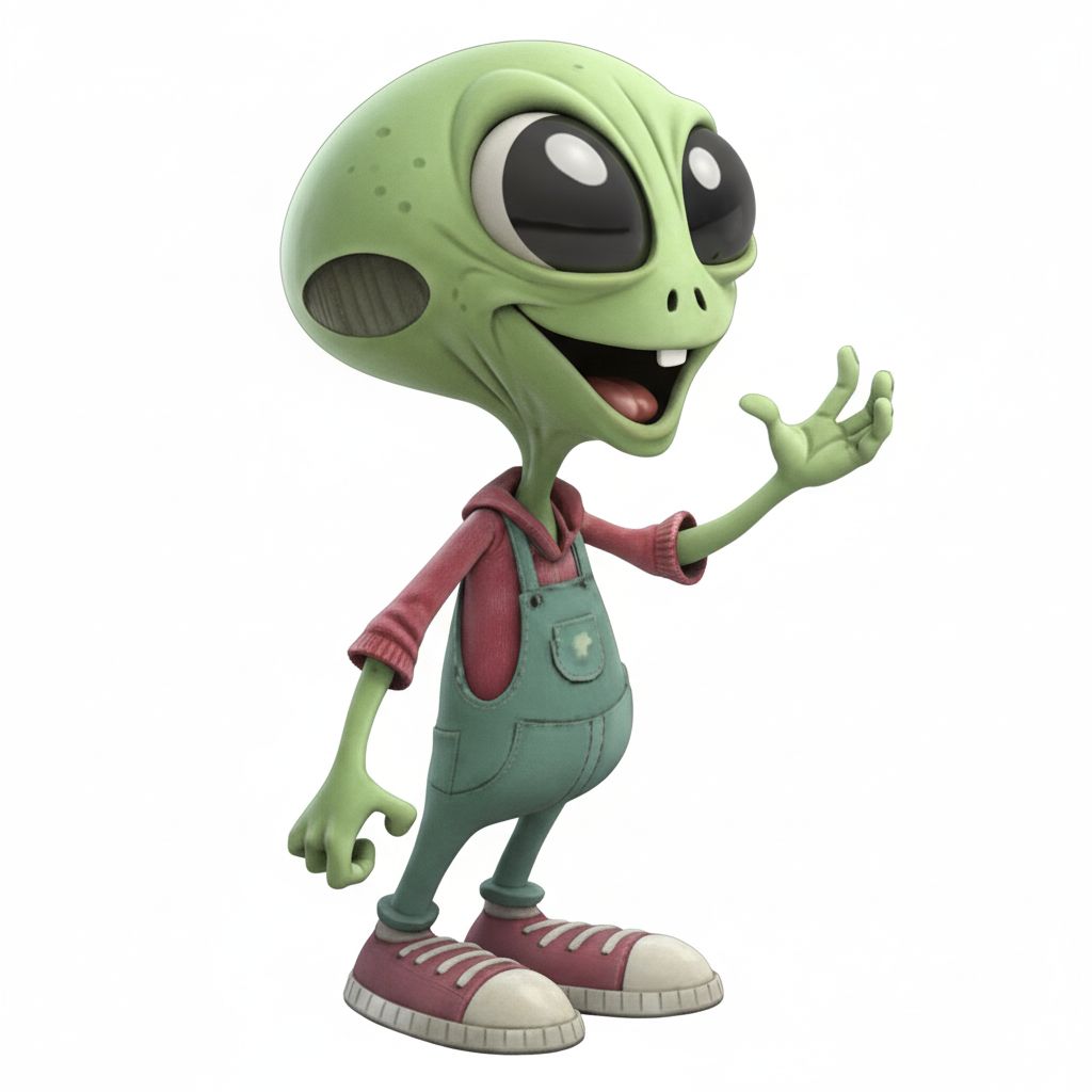 Friendly Green Alien free 3D printable STL