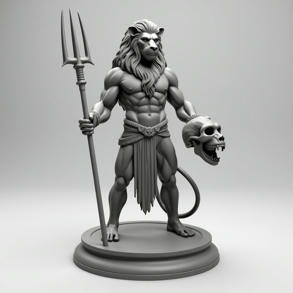 Mythical Lion-Man Warrior free 3D printable STL