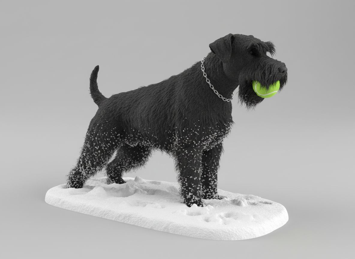 Playful Dog in Snow free 3D printable STL