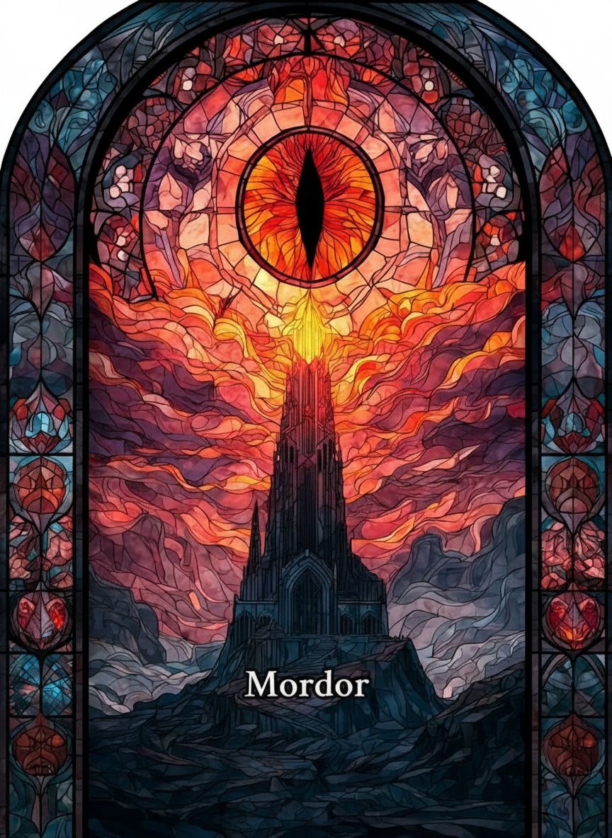 Mordor Stained Glass free 3D printable STL