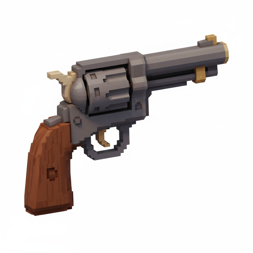 Pixel Art Revolver free 3D printable STL