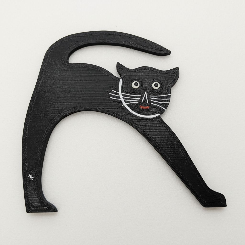 Playful Black Cat Figurine free 3D printable STL