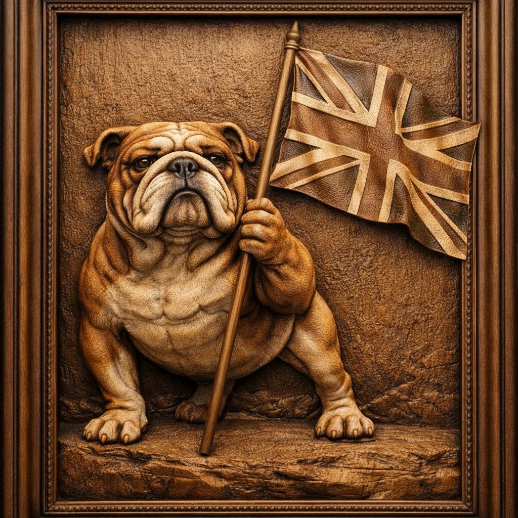 Wooden Bulldog Sculpture free 3D printable STL