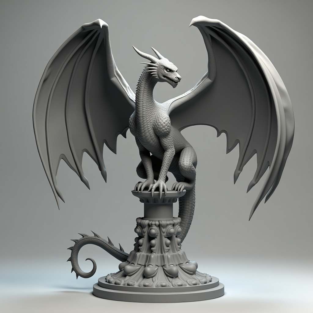 Fierce Winged Dragon free 3D printable STL