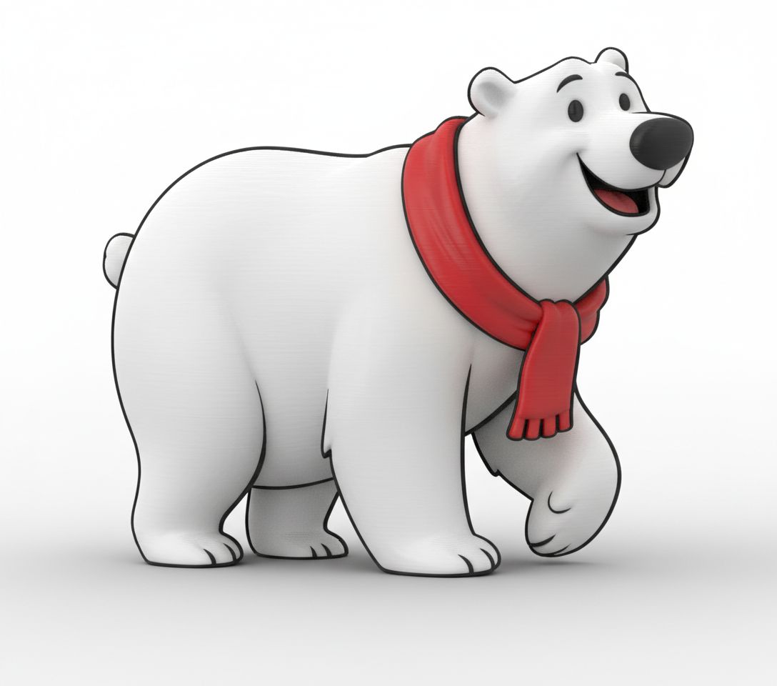 Cheerful Polar Bear free 3D printable STL