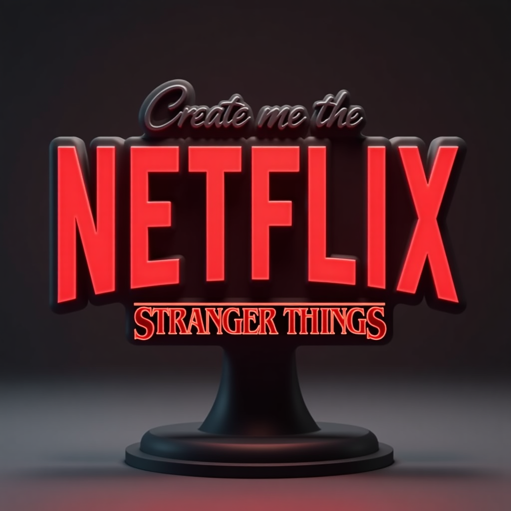 Netflix Logo with Stranger Things free 3D printable STL