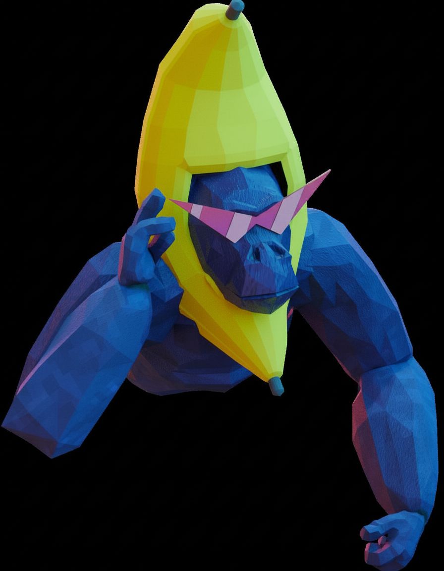 Banana Gorilla Sculpture free 3D printable STL