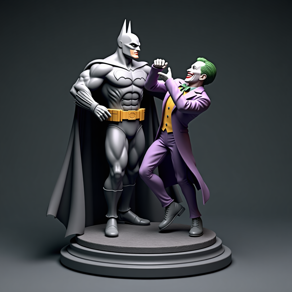 Batman vs Joker Statue free 3D printable STL
