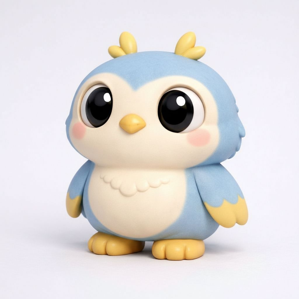 Cute Blue Owl Figure free 3D printable STL