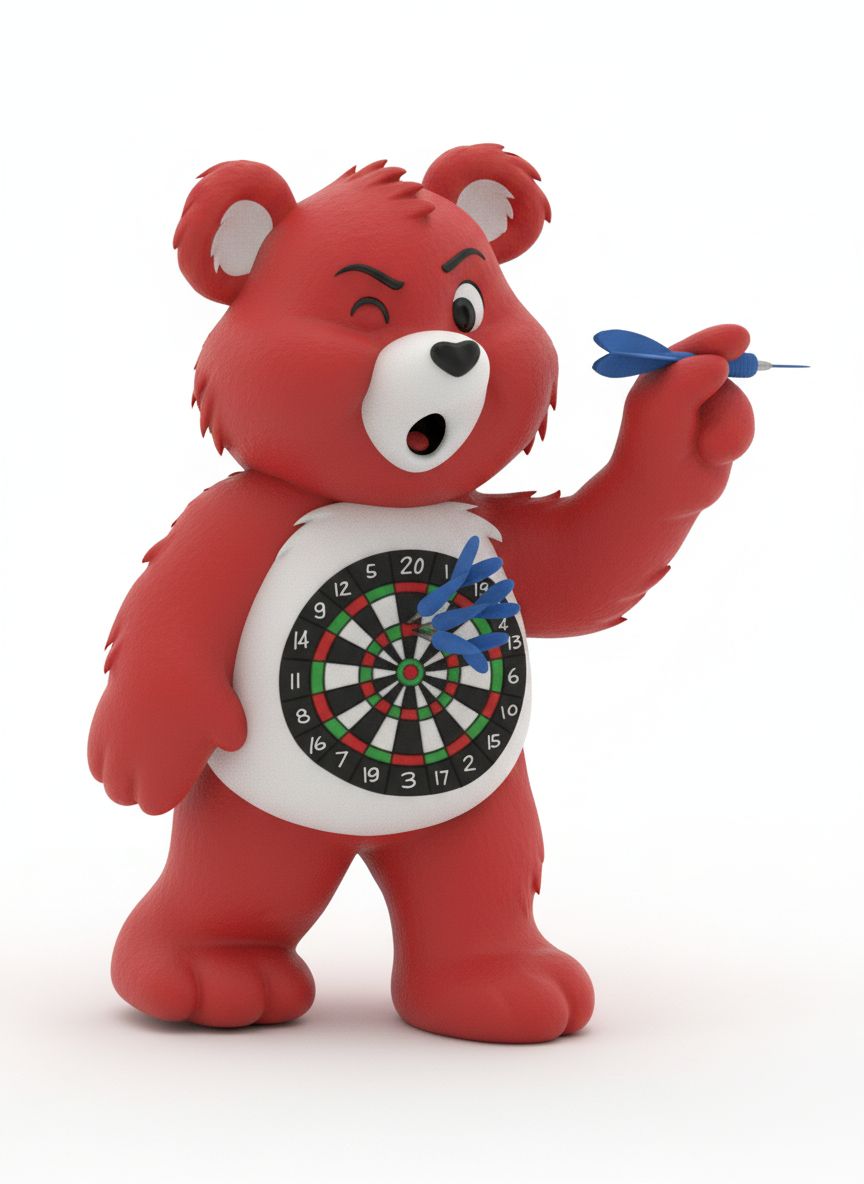Dart-Playing Bear free 3D printable STL