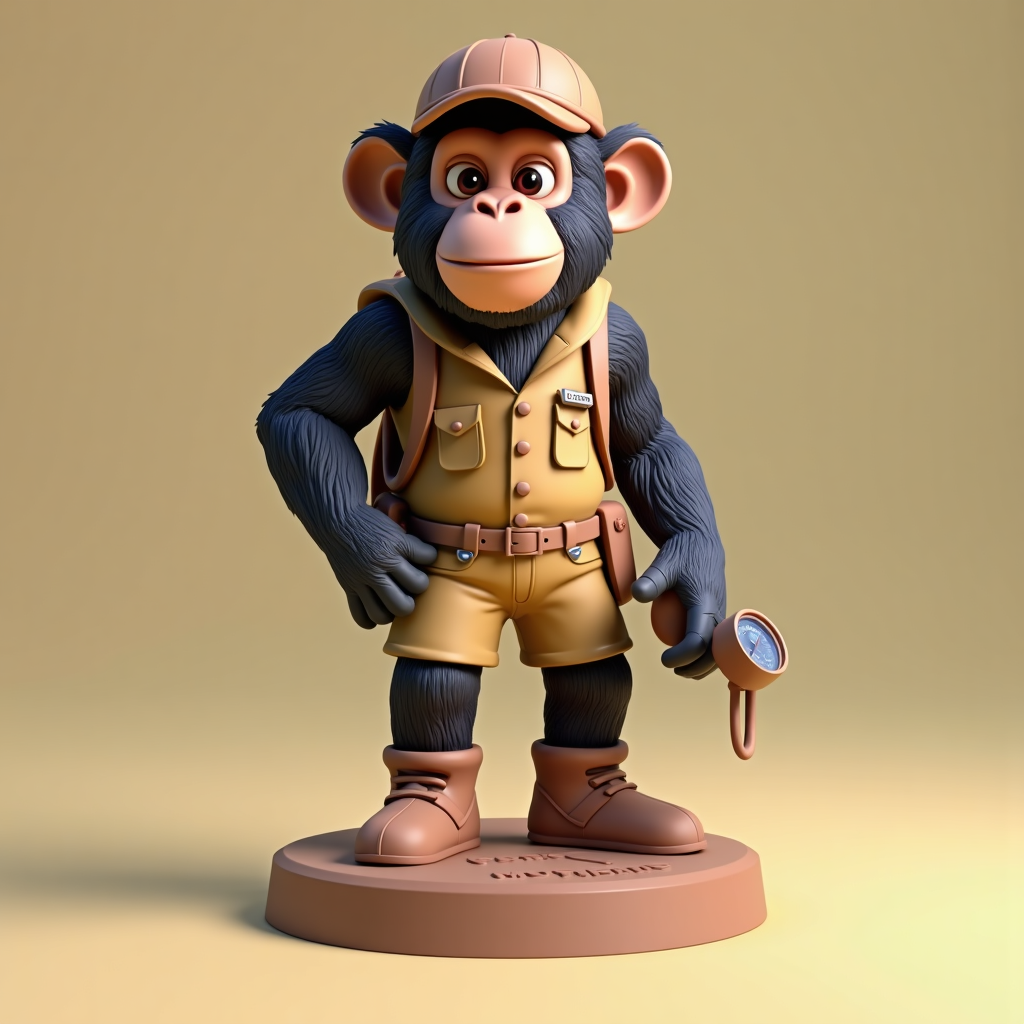 Scout Chimpanzee Figure free 3D printable STL