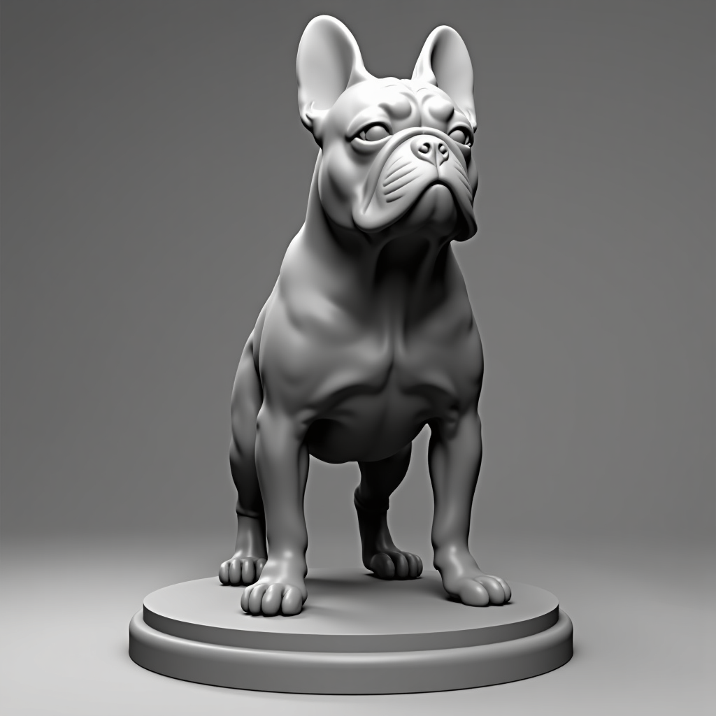 Triangle French Bulldog Sculpture free 3D printable STL