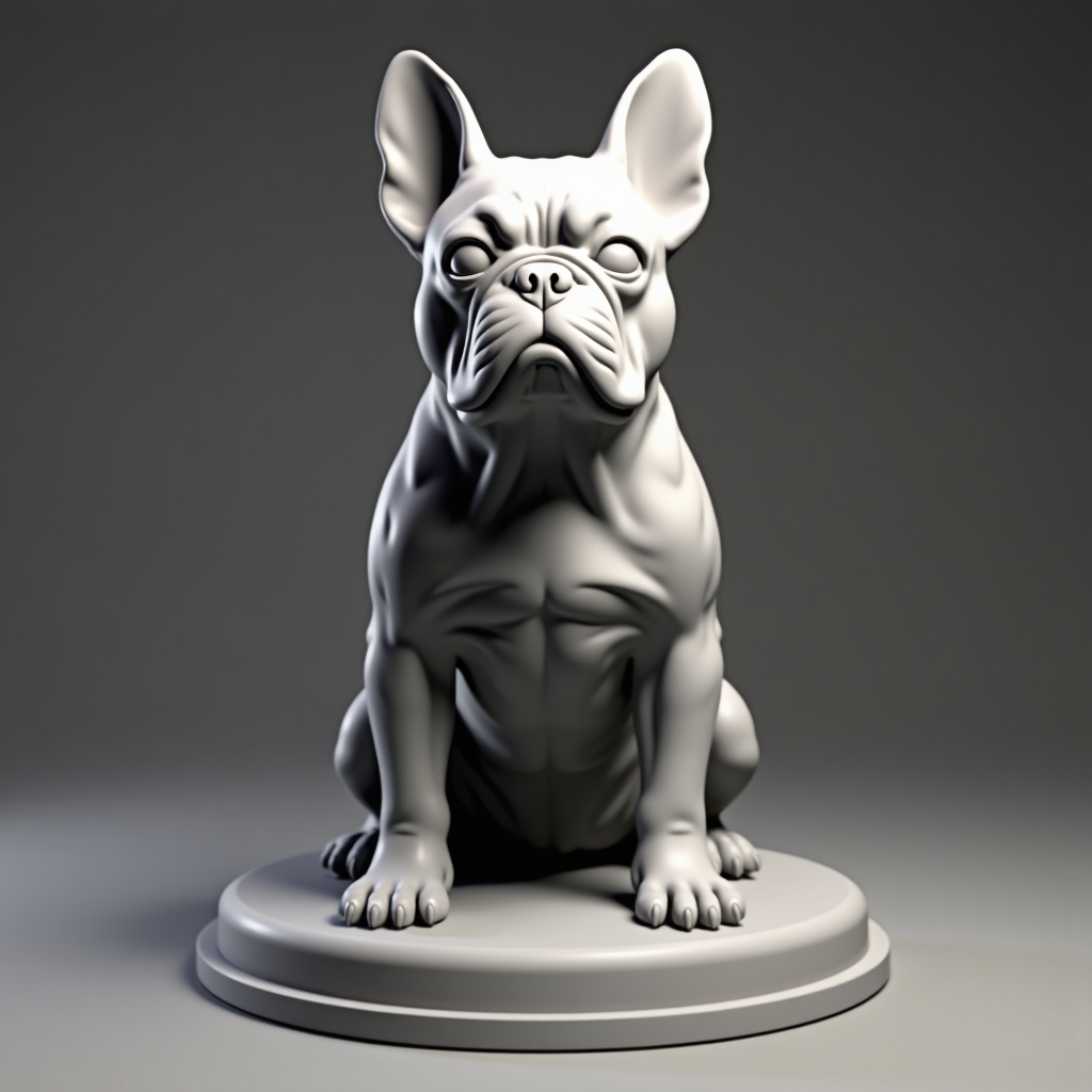 Athletic French Bulldog free 3D printable STL