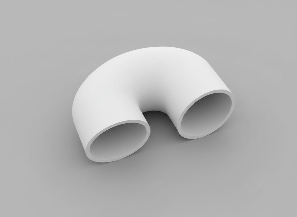 Curved Pipe Connector free 3D printable STL