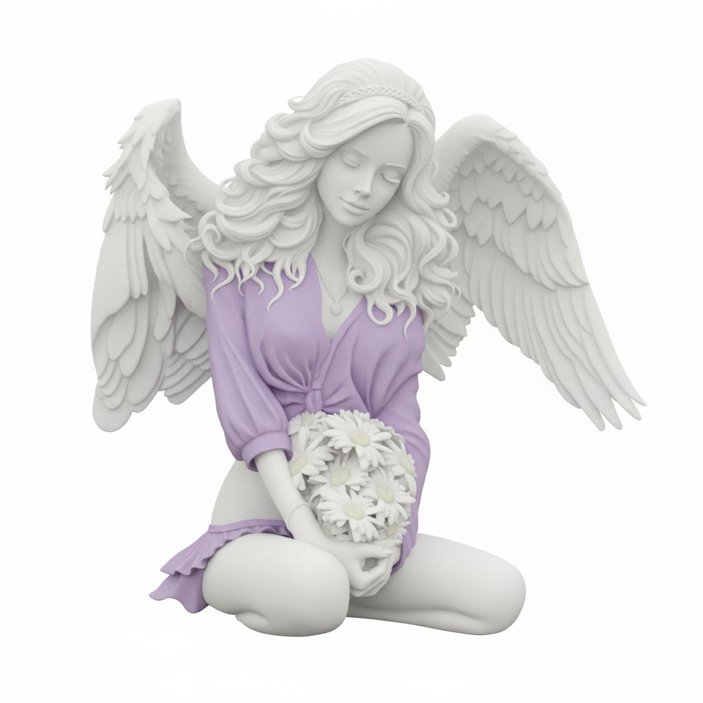 Angel with Flowers free 3D printable STL