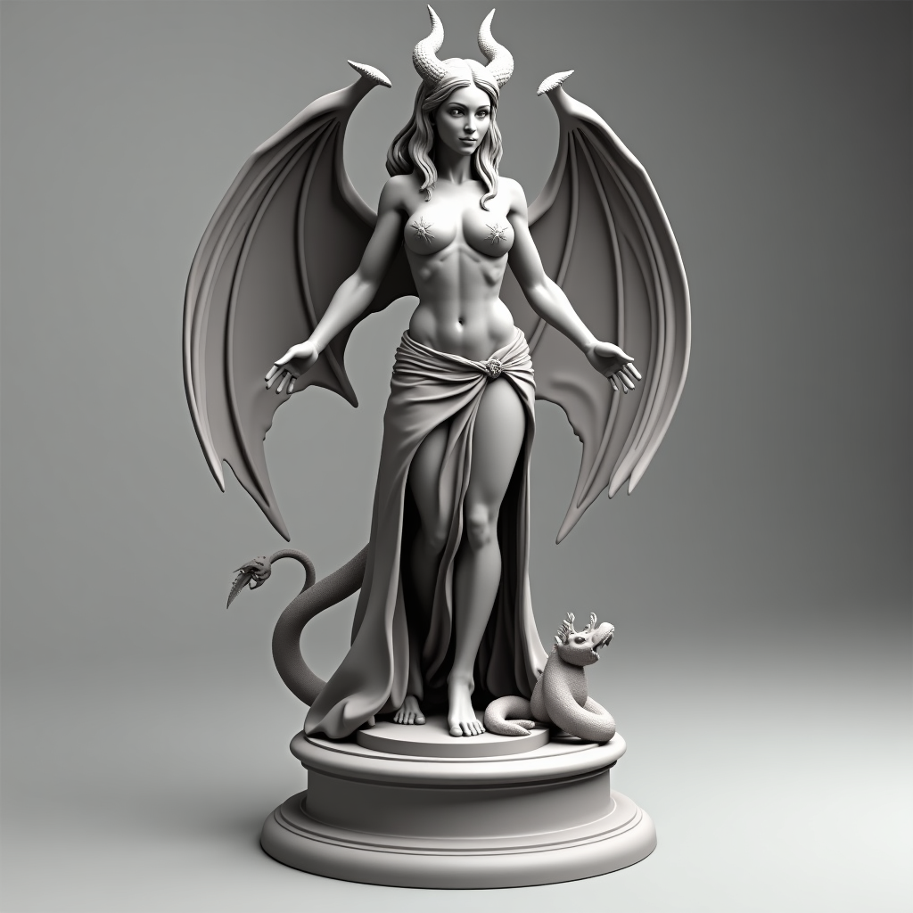 Female Succubus Figure free 3D printable STL
