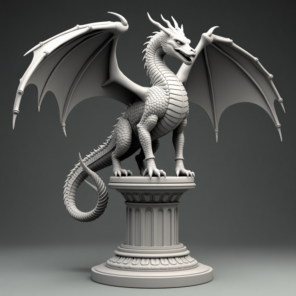 Majestic Dragon Sculpture free 3D printable STL